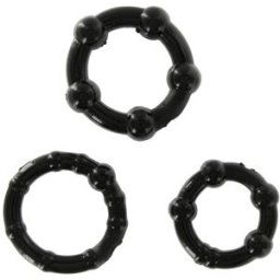 Scala Stay Hard Rings 3 Piece Set Black
