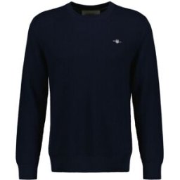 GANT Structured Cotton C-Neck Herr, EVENING BLUE, XXL