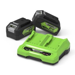 Greenworks GSK24B4X, 24V startsats, 2x4 Ah batteri + dubbel laddare