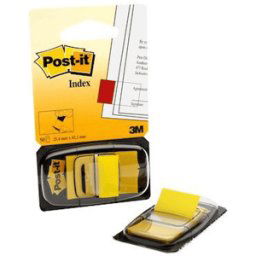 Post-It Index 680 Gul, avtagbar, 50/fp, 12fp 12st