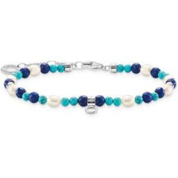 Thomas Sabo with blue stones and pearls armband A2064-775-7-L19V