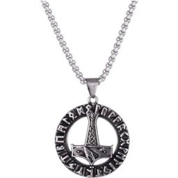 Northern Viking Jewelry Rytande Drake Thors Hammare halsband NVJRS108
