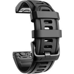 Tiera Garmin Fenix silikonarmband svart quick release 20 mm