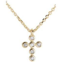 Kohinoor korshalsband med diamater i gulguld 213-P6062