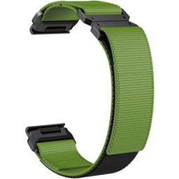 Tiera Garmin Fenix grön nylonarmband 26 mm med stålspänne och quick release