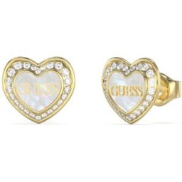 GUESS Love guldfärgade hjärtörhängen JUBE04028JWYGWHT/U