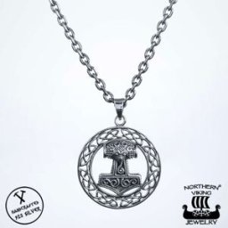 Northern Viking Jewelry Raven Thor's Hammer hänge NVJ-H-RS020