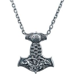 Northern Viking Jewelry Vegvisir Thor's Hammer hänge NVJ-H-RS023