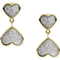 Fossil Sutton Classic Valentine Gold-Tone Stainless Steel Heart örhangen JF03939710