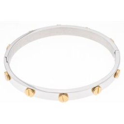 Silver Bar armband 2-färgad 6 mm 2-färgad 7707
