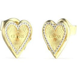 GUESS love me tender guldfärgad hjärtstiftörhängen JUBE03237JWYGT/U