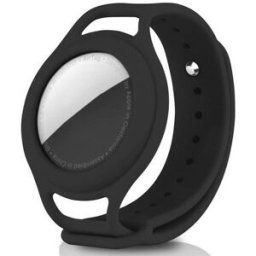 Tiera Apple AirTag silikonarmband för barn svart