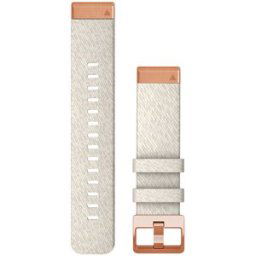 Garmin Quickfit 20 mm Cream Heathered Nylon Strap, Rose Gold Hardware 010-13102-09