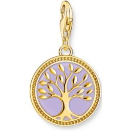 Thomas Sabo Charm Club Charmista Tree of Love with violet enamel yellow-gold plated berlock 2035-427-13