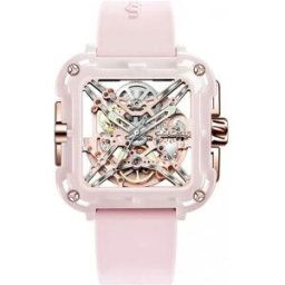 CIGA Design X-Series Ceramic Mechanical Skeleton Pink X012-PR02-W5PK