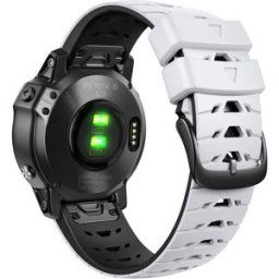 Tiera Garmin Fenix Sport silikonarmband vit-svart quick release 22 mm