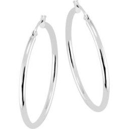 Lykka Basics släta hoops i silver 30 x 2 mm