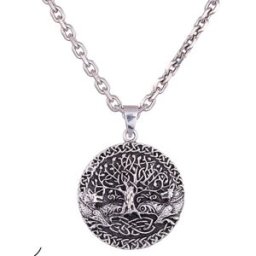 Northern Viking Jewelry Tree Of Life With Fenrir silver berlock NVJ-H-RS070