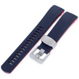Crafter Blue CB09 Navy/Red gummiarmband till Seiko Samurai