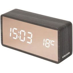Karlsson väckarklocka Copper Mirror LED black wood veneer KA5878BK