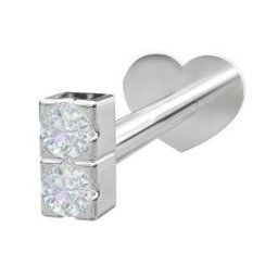 Nordahl Jewellery Nor PIERCE52 labret 2 CZ 3mm 314 004CZ9