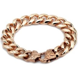 Rocks Steel roseguldfärgat 15 mm pansararmband 22,5 cm P.S.R.15-22