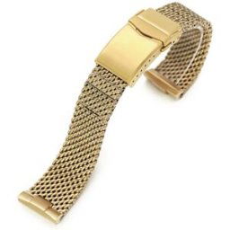 MiLTAT Curved End Massy Mesh-stålarmband Seiko Gold Turtle SRPD-serie MC221820BFG007