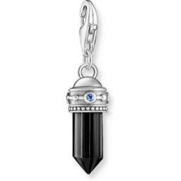 Thomas Sabo Charm Club Charmista hexagon onyx and red and sapphire blue stones silver berlock 2110-698-11