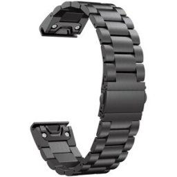Tiera Garmin Fenix Classic stålarmband quick release svart 26 mm