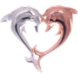 Silver Bar delfin 2-färgad hängsmycke 20 mm 7041