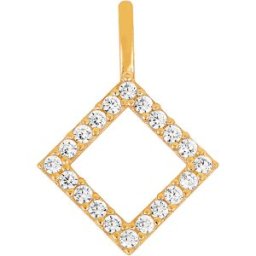 Lykka Casuals rutaformat hänge i guld 8,2 mm