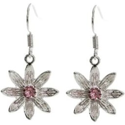 Hopea-Puro Hopeapuro Dahlia drop örhängen pink stor sten K430