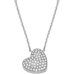Fossil Sadie silverfärgat pave hjärthalsband JF04674040