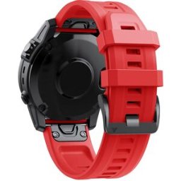 Tiera Garmin Fenix Classic silikonarmband röd quick release 26 mm