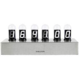 Karlsson Cathode Brushed Steel Base White LED bordsklocka KA4208