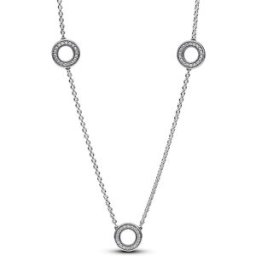 Pandora Signature Pave Circles Chain Sterling silver halsband 393162C01-50