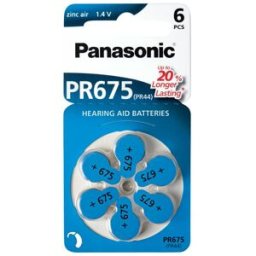 Panasonic Batteri för hörapparat, Blå, typ PR675/PR44, 10 x 6-pack