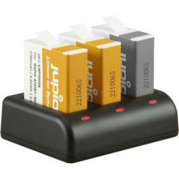 Jupio Trippelladdare + 2st Enduro-batterier till Hero12, Hero11, Hero10 & Hero9
