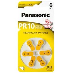 Panasonic Batteri för hörapparat, Gul, typ PR10/PR70, 10 x 6-pack