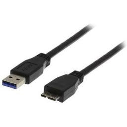 Deltaco USB 3.0-kabel typ A till Micro-B, 0,5 meter (svart)