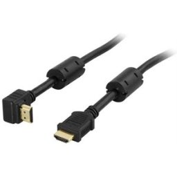 Deltaco HDMI-kabel, A-A-kontakt (ena vinklad), 1 m, svart