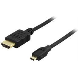 Deltaco HDMI-kabel, A-D(micro)-kontakt, 3 m, svart