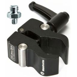 Manfrotto Nano Clamp 386B inkl. adapterskruv för 1/4- resp 3/8-tums stativ-/kameragänga