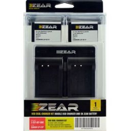 Zear 2 st batterier motsv. Canon LP-E17, inkl. dubbel USB-laddare