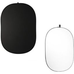 Caruba Hopfällbar bakgrund, Bomull 1,5 x 2 m, svart/vit