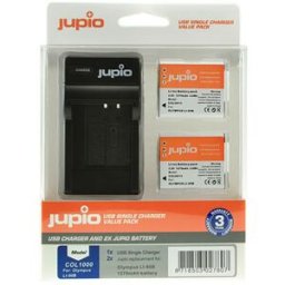 Jupio 2 st batterier motsv. Olympus Li-90B/Li-92B, inkl. USB-laddare