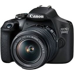 Canon EOS 2000D hus + EF-S 18-55mm f/3,5-5,6 IS II + extra batteri LP-E10