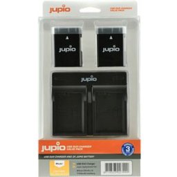 Jupio 2 st batterier motsv. Nikon EN-EL14/EN-EL14A, inkl. dubbel USB-laddare