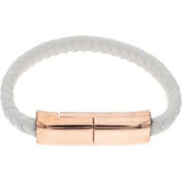 Silver Bar USB-laddnigskabel-armband vit för C-serien Android 18,5 cm 2288