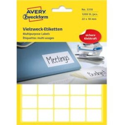 Etikett AVERY handskriv 18x22mm 1200/fp